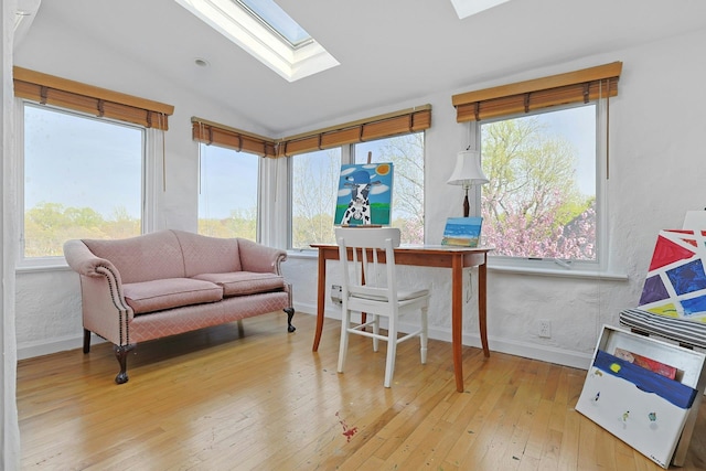 interior space with a skylight and a wealth of natural light