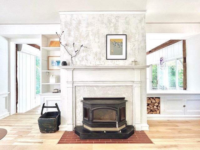 893 Laroe Rd, Monroe, NY 10950 - detailed view of a wood stove and wood finished floors