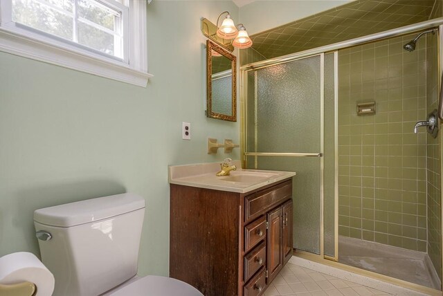 26 Strathmore Dr, New City, NY 10956 - full bath featuring vanity, tile patterned floors, a stall shower, and toilet