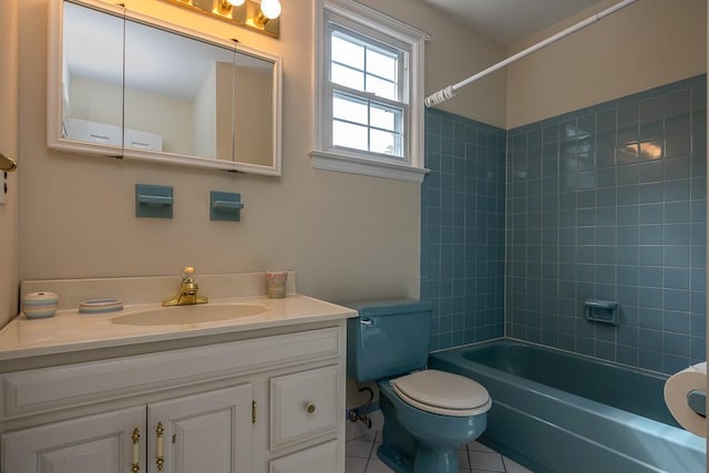 26 Strathmore Dr, New City, NY 10956 - bathroom with tile patterned floors, washtub / shower combination, vanity, and toilet