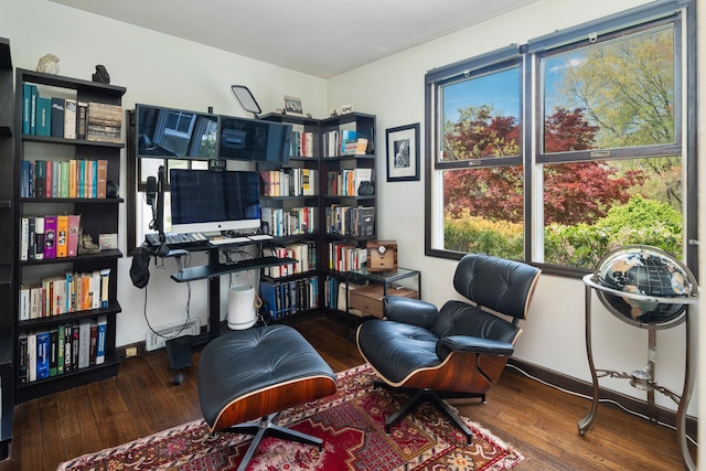 sitting room featuring wood finished floors