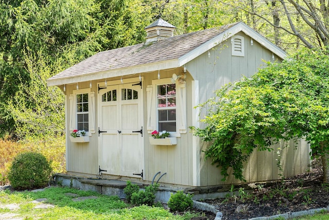 view of shed
