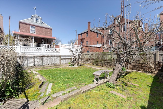 2162 Haight Ave, Bronx, NY 10461 - view of yard with a fenced backyard and a wooden deck