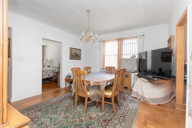 2162 Haight Ave, Bronx, NY 10461 - dining space with an inviting chandelier and baseboards