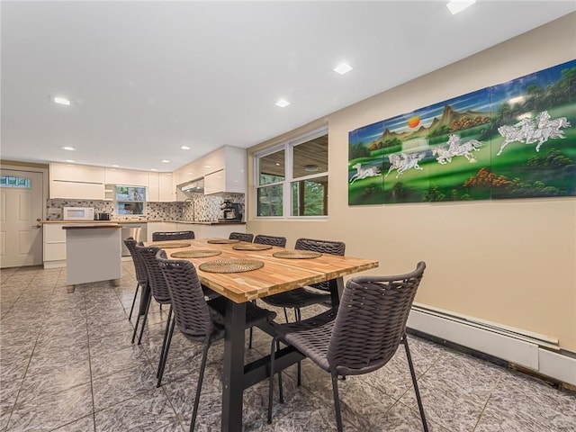 2 Hollowaty Kosak Rd, Glen Spey, NY 12737 - dining room featuring a baseboard radiator and recessed lighting