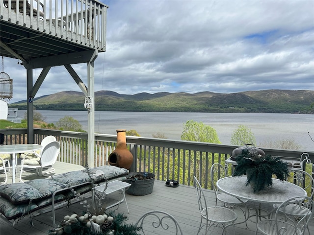282 Tamerisk Ln, New Windsor, NY 12553 - deck with a water and mountain view