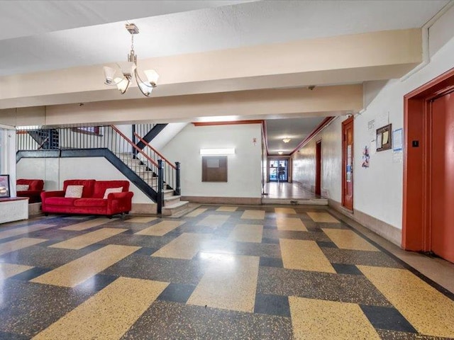 community lobby with stairway