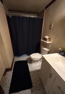 9 Cardiff, Rock Hill, NY 12775 - bathroom featuring a shower with curtain, vanity, and toilet