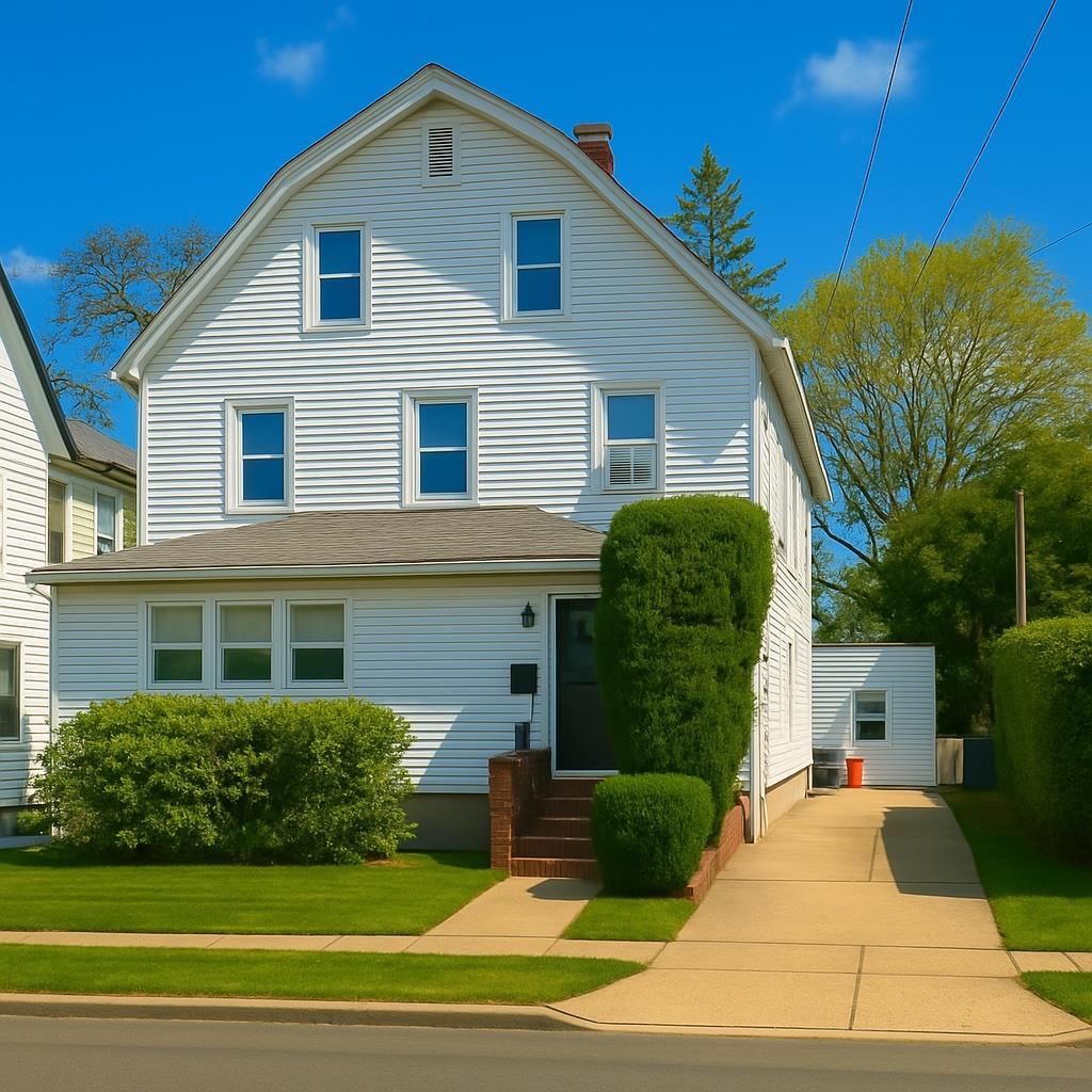 view of front of property with entry steps and a gambrel roof