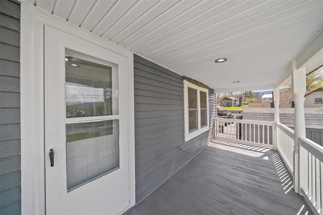 deck featuring covered porch