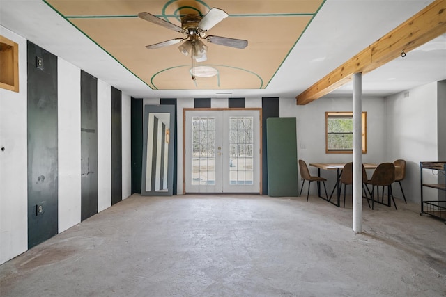 242 Callicoon Center Rd, Jeffersonville, NY 12748 - interior space featuring a ceiling fan and french doors