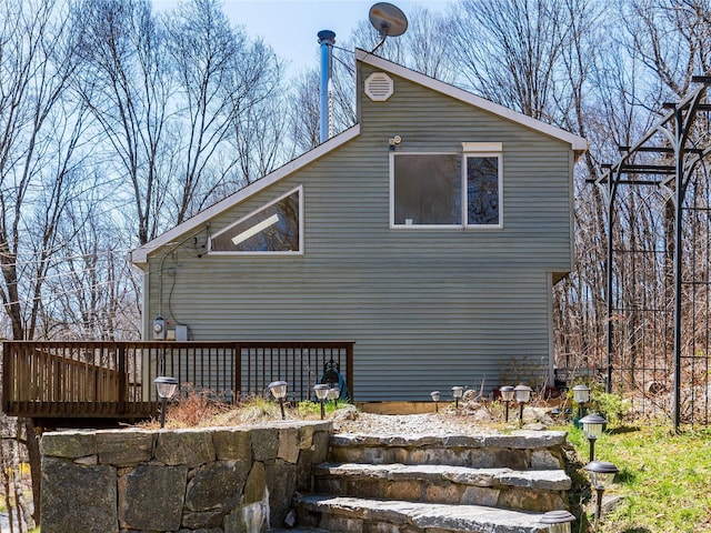 295 Overhill Rd, Stormville, NY 12582 - rear view of property with a wooden deck