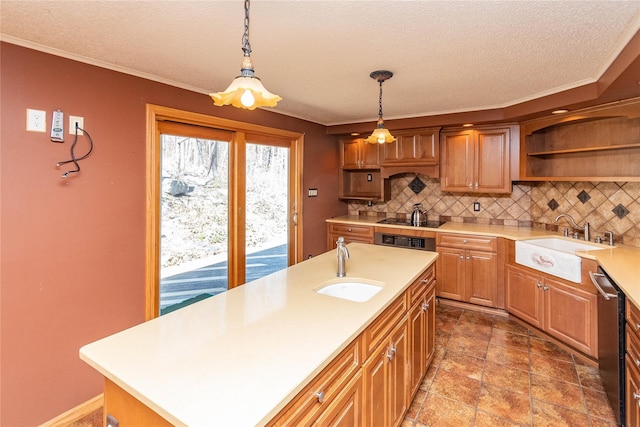 295 Overhill Rd, Stormville, NY 12582 - kitchen with black electric stovetop, a sink, and light countertops