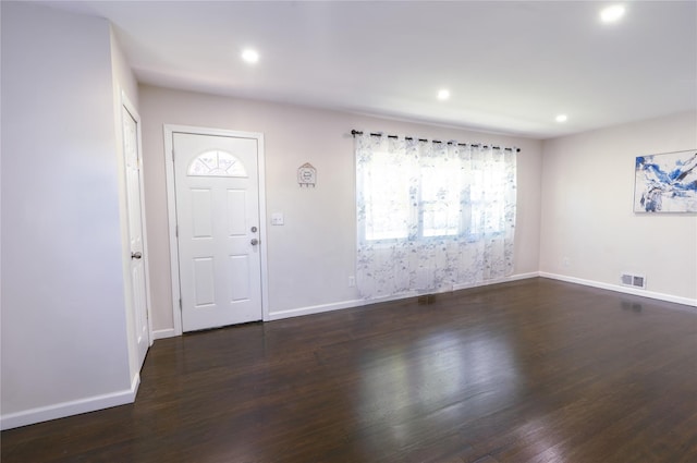 23 Cumberbach St, Wyandanch, NY 11798 - entryway featuring recessed lighting, baseboards, visible vents, and wood finished floors