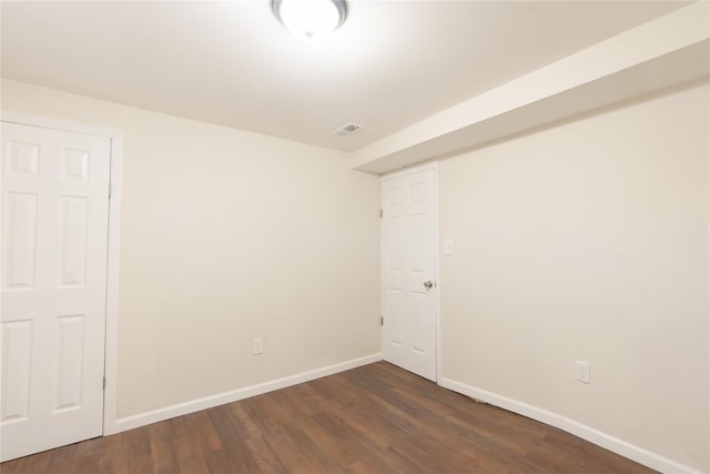 23 Cumberbach St, Wyandanch, NY 11798 - spare room featuring dark wood-type flooring, baseboards, and visible vents
