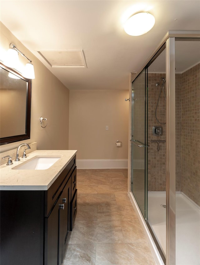 78 Closter Rd, Palisades, NY 10964 - bathroom featuring vanity and a shower stall