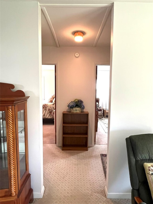 hallway with carpet