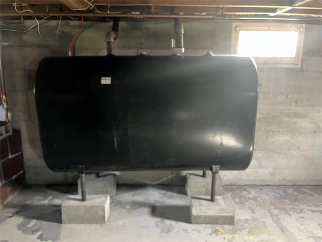 interior space with heating fuel and concrete floors