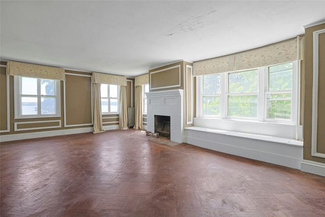 225 River Rd, Nyack, NY 10960 - unfurnished living room featuring a fireplace