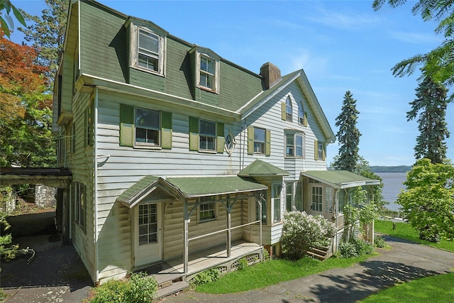 225 River Rd, Nyack, NY 10960 - view of front of property featuring a chimney and a shingled roof