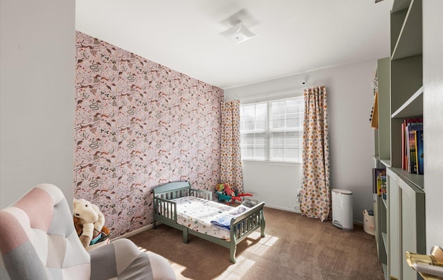 100 Glen Cove Rd, Greenvale, NY 11548 - bedroom featuring carpet floors and wallpapered walls