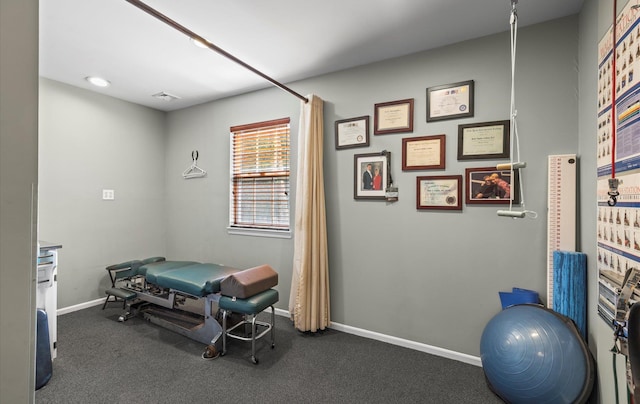 100 Glen Cove Rd, Greenvale, NY 11548 - exercise room with baseboards and carpet flooring