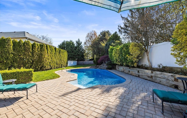 100 Glen Cove Rd, Greenvale, NY 11548 - view of swimming pool with a patio, a fenced in pool, and a fenced backyard
