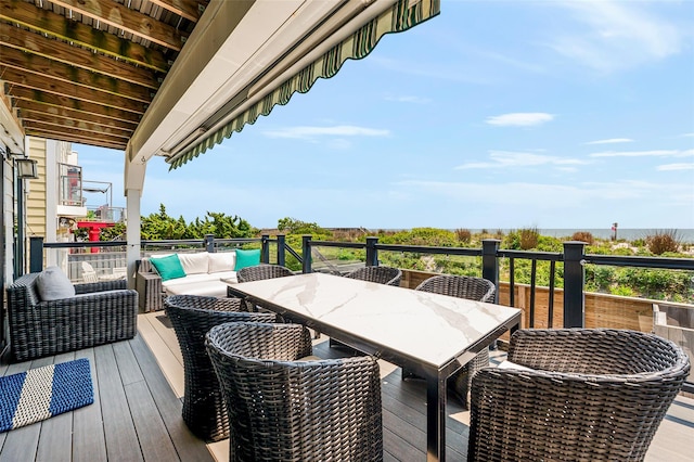 923 Oceanfront, Long Beach, NY 11561 - wooden deck featuring outdoor dining space