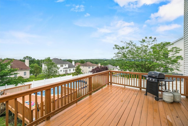 2066 Independence Dr, New Windsor, NY 12553 - deck with a residential view, a fenced backyard, and area for grilling