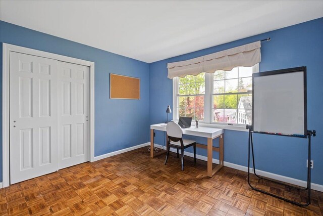 office area with baseboards