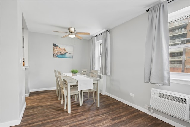 153-25 88th St Unit 1F, Howard Beach, NY 11414 - dining room featuring plenty of natural light, baseboards, ceiling fan, and wood finished floors