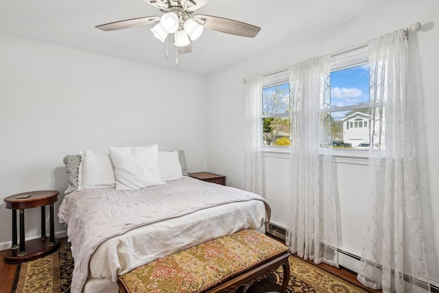 24 Linda Ln, East Moriches, NY 11940 - bedroom with wood finished floors and ceiling fan
