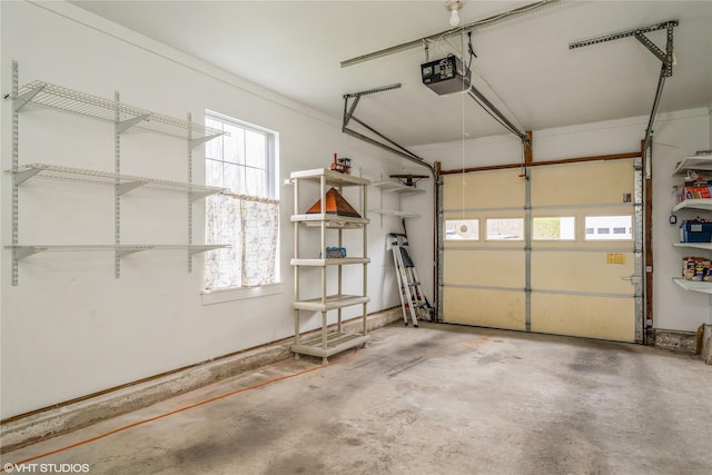 garage featuring a garage door opener