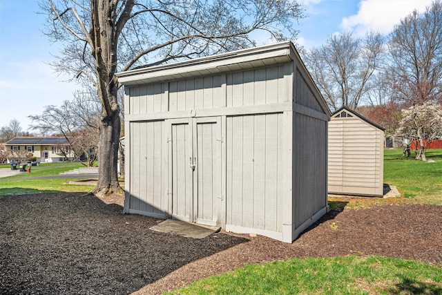 view of shed