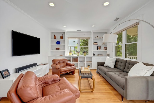 7 Senate Pl, Larchmont, NY 10538 - living area featuring ornamental molding, light wood finished floors, and recessed lighting