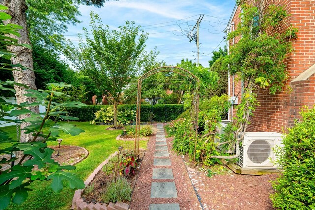 view of yard featuring ac unit