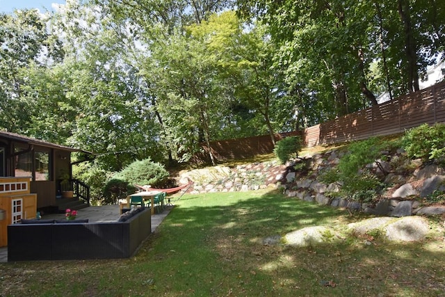 view of yard with fence private yard