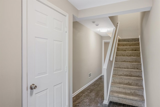 74 Foltim Way, Congers, NY 10920 - stairway featuring wood finished floors, visible vents, and baseboards