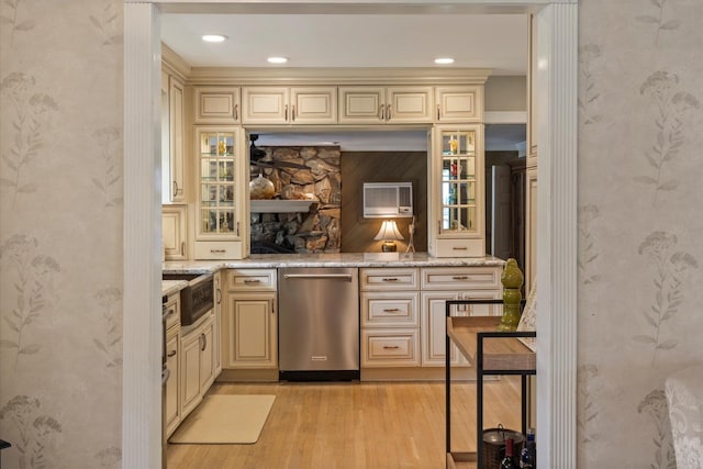 24 Akron Pl, Shoreham, NY 11786 - bar area featuring stainless steel appliances and light wood-style flooring