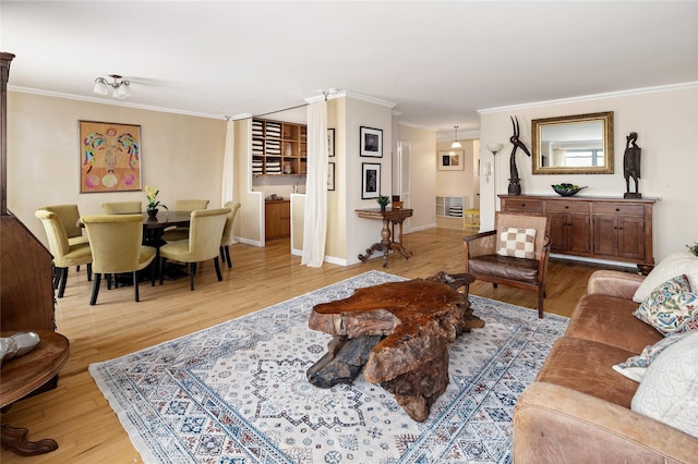 2500 Johnson Ave Unit 2Np, Bronx, NY 10463 - living area featuring ornamental molding, wood finished floors, and baseboards