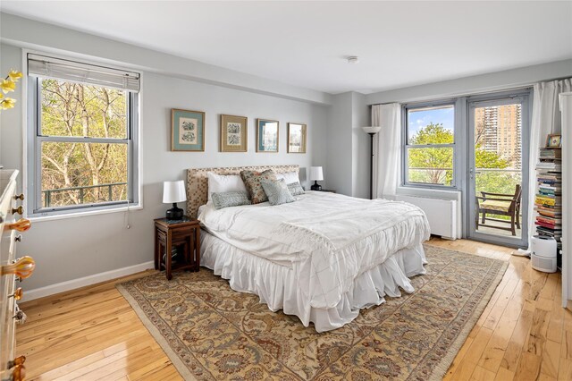 2500 Johnson Ave Unit 2Np, Bronx, NY 10463 - bedroom with multiple windows, light wood-type flooring, baseboards, and access to exterior