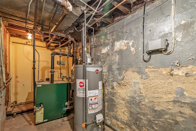 utilities with a heating unit and water heater