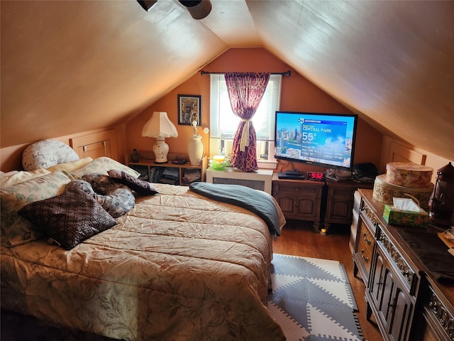 112 Rutland Rd, Hempstead, NY 11550 - bedroom featuring light wood-style floors and vaulted ceiling