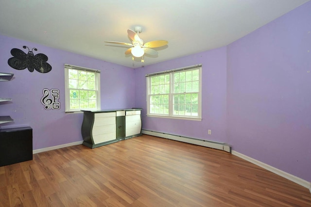 20 Richmond Blvd, Lake Grove, NY 11755 - unfurnished room with a baseboard radiator, wood finished floors, and ceiling fan