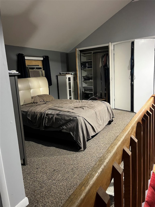 20 Richmond Blvd, Lake Grove, NY 11755 - bedroom featuring vaulted ceiling, cooling unit, and two closets