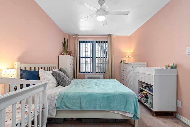 83-25 98th St Unit 3T, Woodhaven, NY 11421 - carpeted bedroom featuring baseboards and a ceiling fan