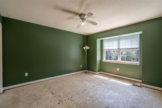 24 Timberline Trl, Pawling, NY 12564 - empty room with baseboards, visible vents, ceiling fan, and a textured ceiling