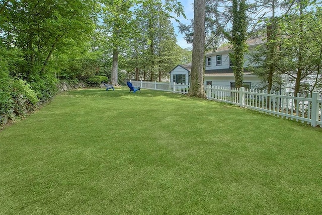 view of yard featuring fence private yard
