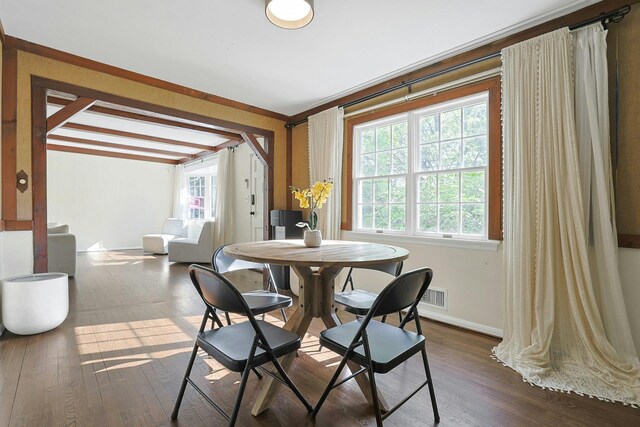 35 Harding St, Pearl River, NY 10965 - dining space featuring visible vents, baseboards, and wood finished floors