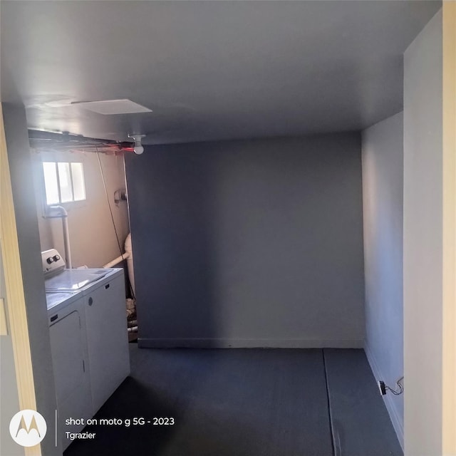 109 Lake Ave, Middletown, NY 10940 - below grade area featuring washer and dryer and baseboards